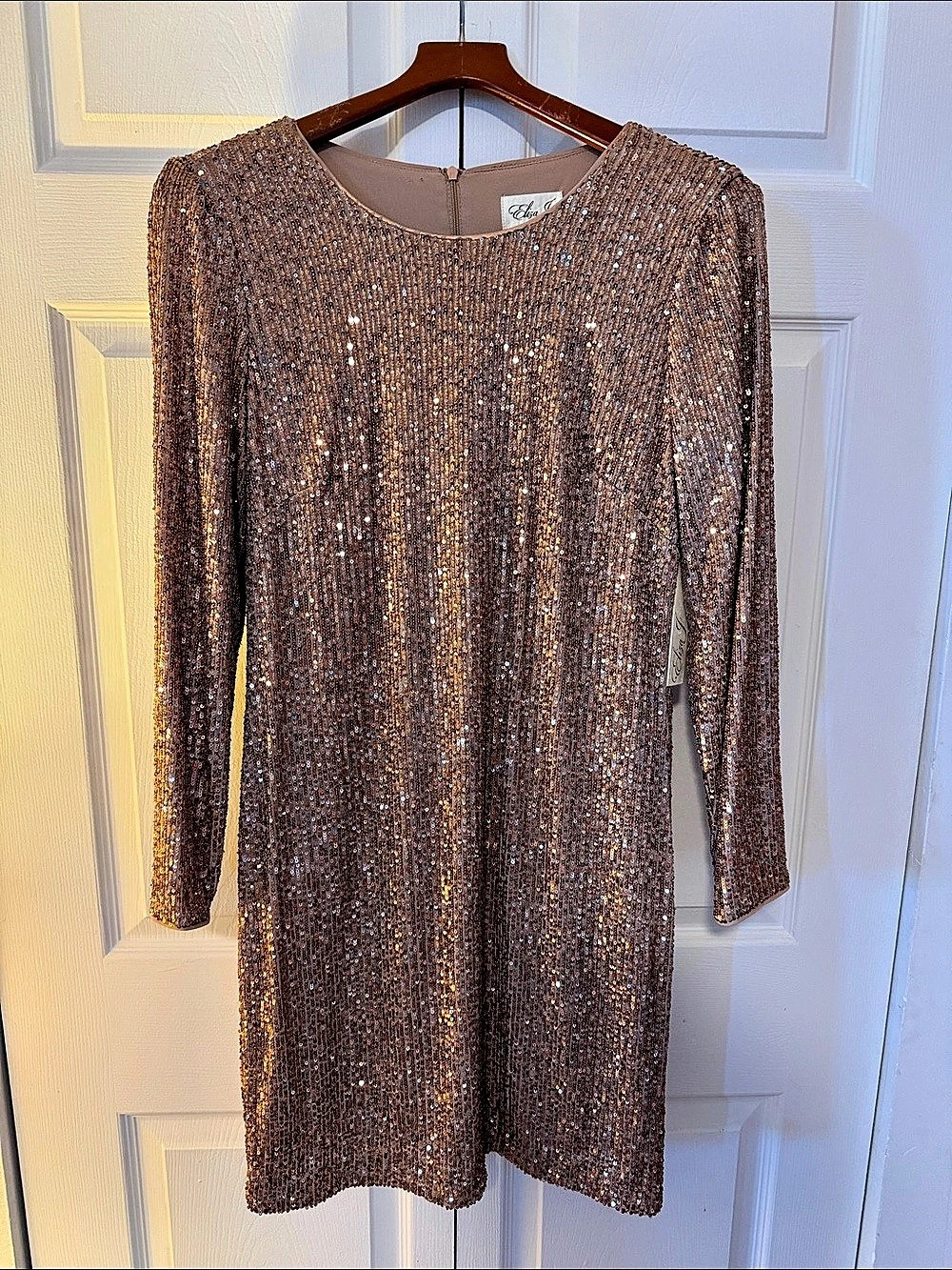 Eliza J Sequin Mini Dress in bronze